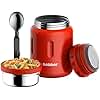 BOBBER 24 oz Insulated Stainless Steel Food Thermos for Hot Food, Extra-Wide Mouth Lunch Container for Adults with Spoon and Bowl, Dishwasher Safe - Keeps Meals Hot for 14 Hours (Red)