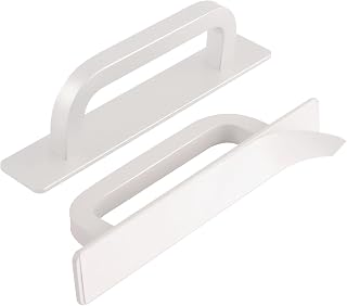 5 Pack Peel and Stick Handles 6 Inch White No Drill Flat Cabinet Pulls Stick On Drawer Pulls Sliding Closet Door Handle Self Adhesive Outdoor Handle