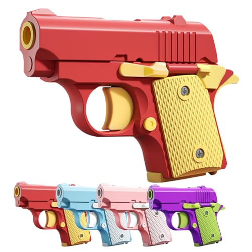 Fidget Gun Toy 1911 Mini Pistol Stress Reliever (Red/Yellow)