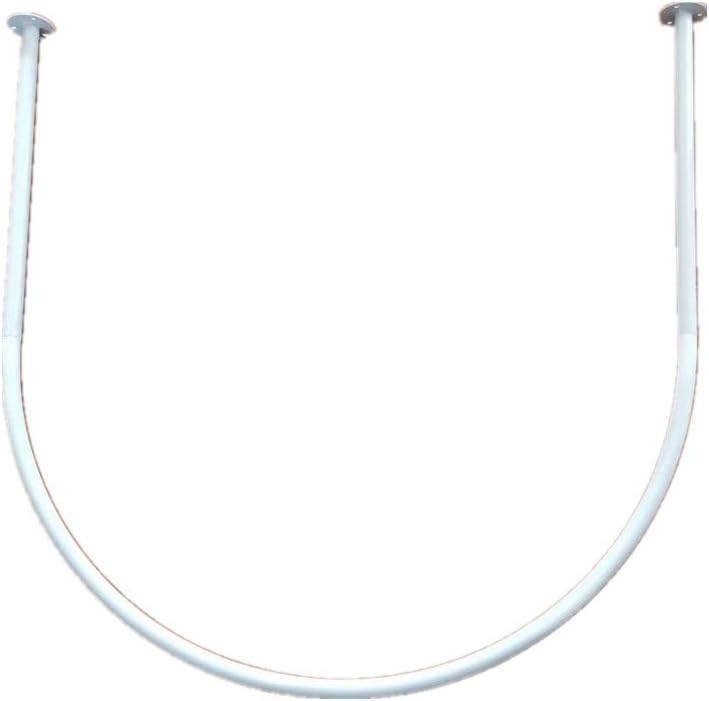 BEIFU FORMFitting Room Curtain Rod For Clothing Store, Office, boutique, wedding dress shop, U-Shaped Shelf SYFZ-UJ (White metal rod, 100cm)