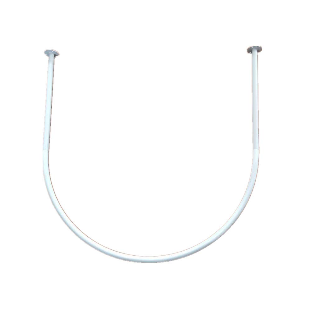 Fitting Room Curtain Rod For Clothing Store, Office, boutique, wedding dress shop, U-Shaped Shelf SYFZ-UJ (White metal rod, 100cm)