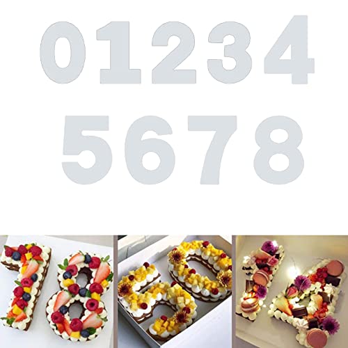 Aatpuss 9 Pezzi Numero di Stencil per Dolci Modello, Numero 0-9...