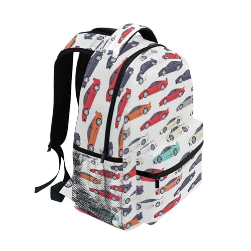 Funny Color Car Backpack for School Boys Girls Adults Kids Bookbag Laptop Bag 18L2