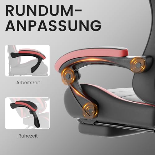 WOTSTA Gaming Stuhl Computerstuhl Ergonomischer Gaming Chair mit Fußstütze – Ansicht 5
