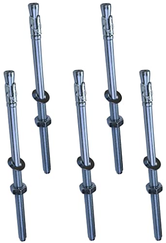 AERZETIX - C54034-5x Boulon Vis d’ancrage filetage long, Goujon à expansion - M10x200mm - en acier zingué - pour béton, pierre