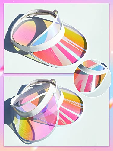 6 Packs Clear Sun Visor Hats Plastic Party Hat Uv Protection Golf Cap Unisex Pvc Transparent Visor Cap For Women Men #TOP4