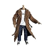 LINJXCMUXU 1/12 Action Figure Clothes,Long Windbreaker for 6 inch Male Action Figures,6 inch Miniature Clothes,1:12 sacle Trench Coat. (Brown)