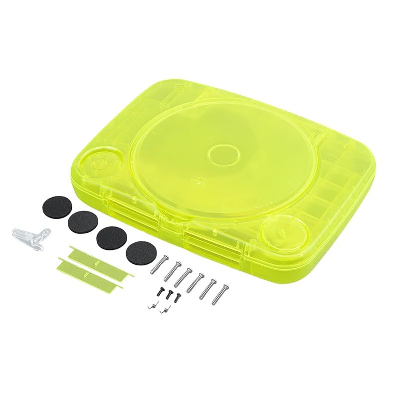 Carcasa Protectora de Repuesto para PS One,Carcasa de plástico Transparente de protección Total para la Consola de Videojuegos Retro PSONE (Verde Transparente)
