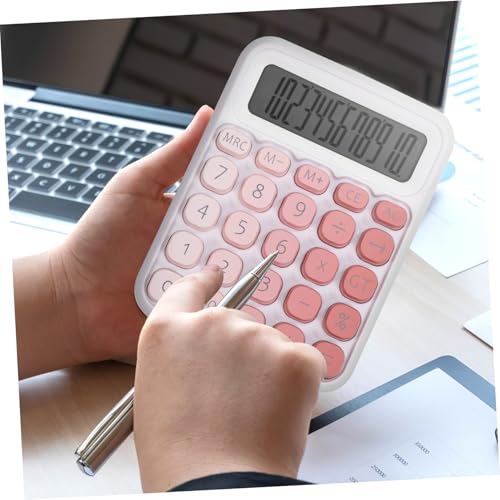 Calculadora rosa de botones Gadpiparty con interruptor mecánico de escritorio para hogar 4