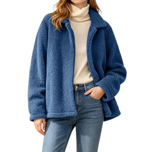 Women Sherpa Jacket Oversized Lapel Fleece Fuzzy Jackets Winter Coats