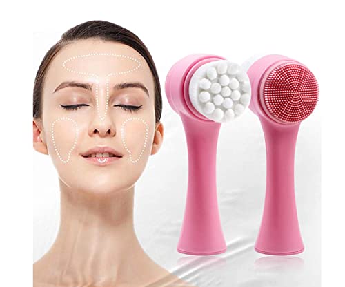 Pincel Esponja Para Limpeza De Pele Cor Rosa Limpador Facial Feminino Maquiagem Cuidados Com a Pele