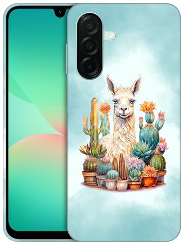 Coque Samsung A26 5G plastique rigide anti-rayure motif lama blanc élégant