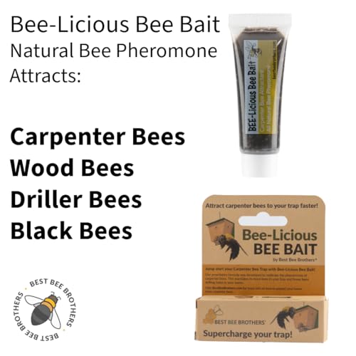 Image of Best Bee Brothers Bee-Licious Bee Bait, All-Natural Carpenter Bee Lure, 10 ml Squeeze Tube (3 Pack)
