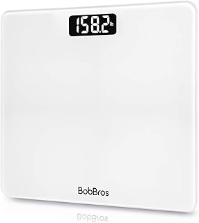 BobBros Precision Digital Body Weight Bathroom Scale Weighing Scale Smart Step-on Technology, Large Platform, 400 Pounds Weight Loss Monitor, White