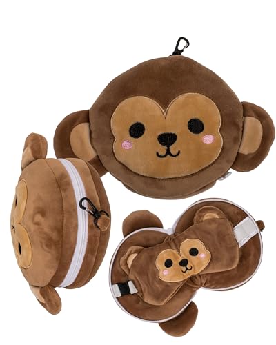 Out of the blue Kinder Plüsch-Reisekissen mit Augenmaske, AFFE, ca. 13 x 22 x 10 cm Out of the blue Kinder Plüsch-Reisekissen mit Augenmaske, AFFE, ca. 13 x 22 x 10 cm