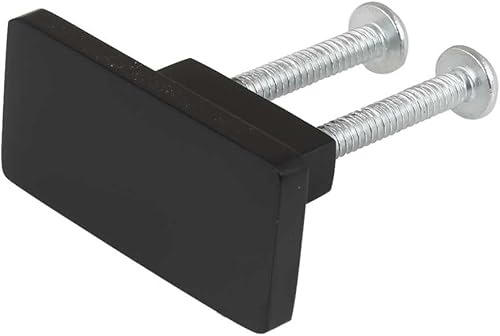 Indian Shelf Paquete de 2 pomos rectangulares de acero negro para cajones de cuarto de bebé, accesorios de gabinete de cocina, puerta, pomos