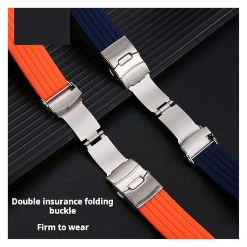 Bracelet de montre en caoutchouc de qualité supérieure à boucle déployante