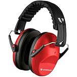 Vanderfields Premium Hearing Protection Ear Defenders - Broad Spectrum Sound Reduction 29 dB at 2K Hz Noise Cancelling - Headset Safety Noise Cancellation - Headphones Kids 3-12 - Red Nomad
