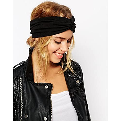 Image of DRESHOW 8 Pack Headbands for Women Yoga Knotted Headbands Elastic Criss Cross Hair Accessories Sports Head Wrap Non Slip