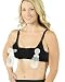 Seamless Pump&Nurse Nursing Bra with Built in Hands-Free Pumping Bra and Removable Soft pad Inserts - Black, XL