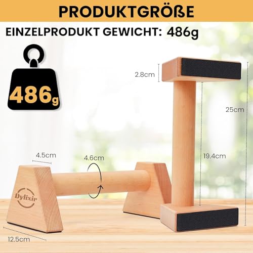 Liegestützgriffe 2 Push Up Bars Holz Parallettes gelenkschonende Liegestützgriffe Calisthenics Equipment Fitnessgeräte für zuhause… – Ansicht 2