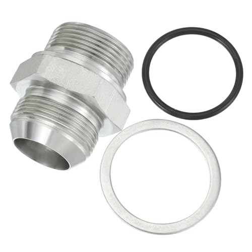 Image of PATIKIL Hex Reducing Nipple Connectors Pipe Adapter 1 5 /8 inch Male 37 Flare JIC x 1 1 /4 inch g Male, Pipe Fitting Reducer Nipple Adapter Plated Steel Hydraulic Fitting
