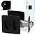Premium Black Pocket Door Hardware - Pocket Door Lock - Ergonomic Matte Black Door Handle with Pocket Door Pull - Reversible Pocket Door Latch for Safety