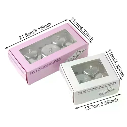 Set de 3 recipientes de acero inoxidable para manicura miniatura 2