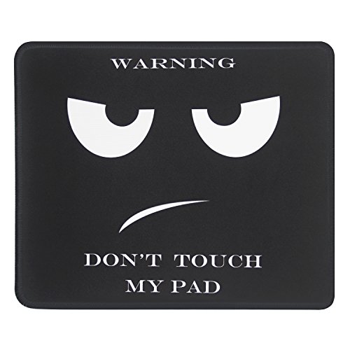 Tsmine Cojín de ratón - alfombrillas de ratones (24 X 20 cm) antideslizante de goma del paño de juego alfombrilla de ratón Negro Mousepad alfombrillas de ratones lavable - No me toques