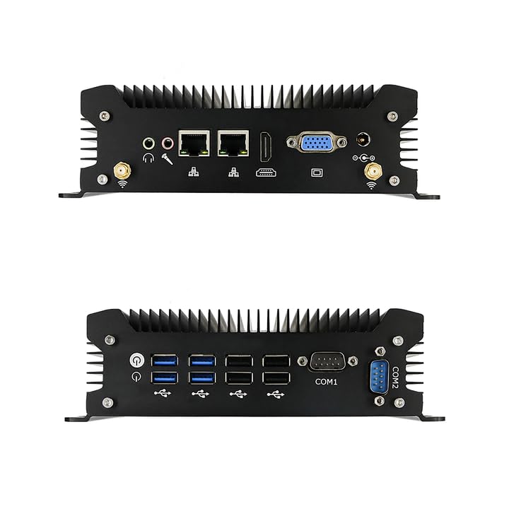Image of Industrial Mini PC Core i7 4578U, Fanless PC i7 Win 10Pro, 2* RS232 COM, HD, VGA, 2* RJ45 LAN, WiFi, BT, 4G SIM Slot, 12V, 8*USB, Industrial Mini Computer Win7, 4GB DDR3L 128GB SSD