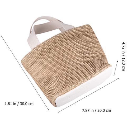 Hemoton Bolsa de Ombro Feminina Tecida à Mão Em Palha Grande Verão Bolsa Com Alças de Praia