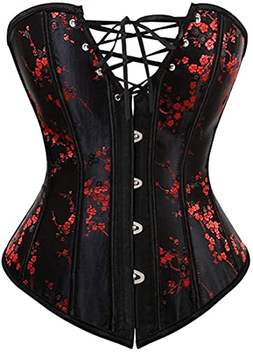 KSHUN Womens Bustier Tops Overbust Corset Bodyshaper Black X-Large