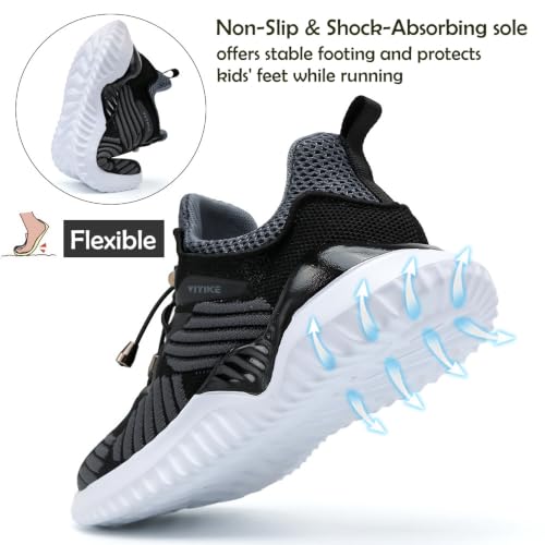 Image of JMFCHI Boys Girls Kids' Sneakers Knitted Mesh Sports Shoes Breathable Lightweight Running Shoes for Kids Fashion Athletic Casual Shoes