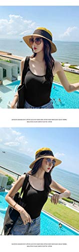 Cappello Da Sole Da Donna,Cappello Estivo Giallo Per Donna Cappello Da Spiaggia Da Spiaggia Cappello Di Paglia Cappello Floscio Panama Tesa Larga Protezione Uv Cappello Estivo Per Cappello Da Spiagg - Image 3