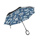 Diseño: este paraguas se invierte lo que da la capacidad de cerrar desde adentro hacia afuera al abrir la puerta o acceder al vestíbulo sin gotear agua después de fuertes lluvias. Peso: 0,75 kg. Ligero, compacto, portátil, de secado rápido, etc. Cruza el mango en forma de C sobre tu brazo, libera tus manos para sostener cosas.