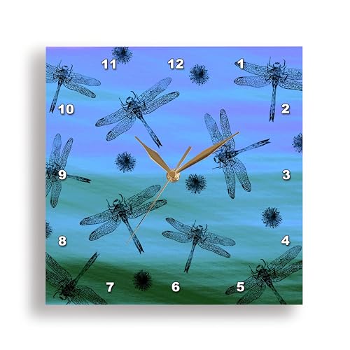 Horloge murale libellules noires 13x33 cm dpp 262310 _ 2