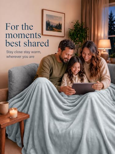 Image of Utopia Bedding Soft Fleece Bed Blanket King Size Light Grey (90x102 Inch)