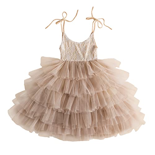 TTYAOVO Filles sans Manches Sangle Princesse Fête en Couches Robe Taille 140(6-7 Ans) 1901 Jaune&Rose Cover