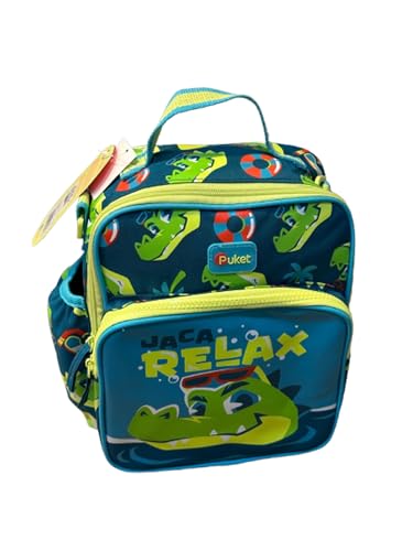 PUKET - Lancheira Térmica Puket com bolso Jaca Relax Azul Petróleo
