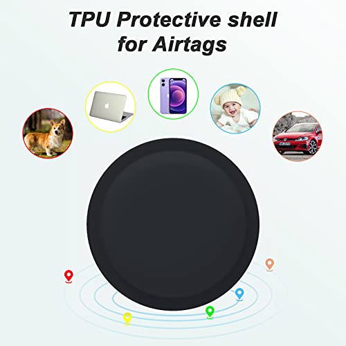 Lizhi Case For Apple Airtag Holder Airtag Case Cover Airtag Sticker Stick On Adhesive Mount Silicone For Tv Remote Car Airtag Phone Case 2 Pack，Black #TOP4