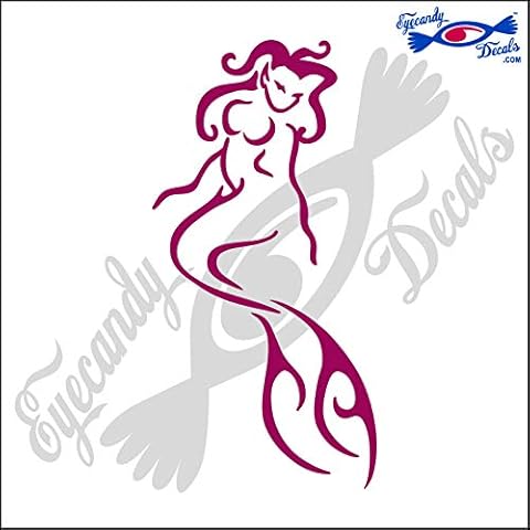 Eyecandy Decals Mermaid Tribal 6" Decal Sticker Dark RED Cover