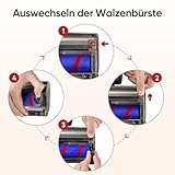 Bürste kompatibel für Dyson V7, V8, V10, V11, V15 Staubsauger, Bürste mit 4-LED Scheinwerfern, Flexibler Rotation und 2 Ersatzrollen