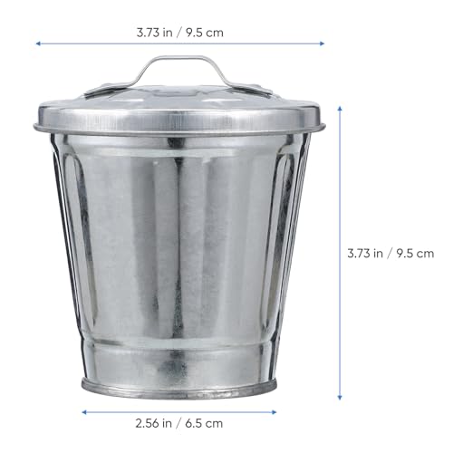 Mini caneca de metal con tapa 3.54L plateada miniatura 2