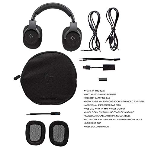 Logitech G433 7.1 Wired Gaming Headset with DTS Headphone: X 7.1 Surround for PC, PS4, PS4 PRO, Xbox One, Xbox One S, Nintendo Switch – Triple Black - image 6