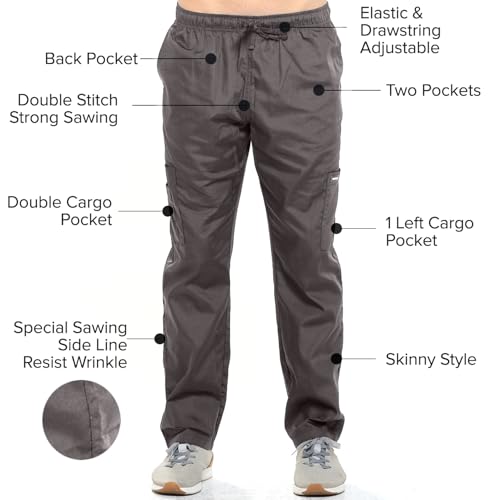 Image of Dagacci Scrubs Medical Uniform Women and Man Scrubs Set Medical Scrubs Top and Pants