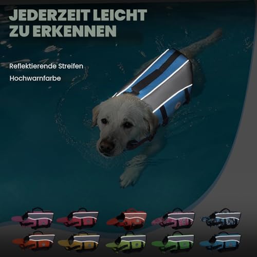 VIVAGLORY Hunde Schwimmweste Front Float Hundeschwimmweste, XS, Blau