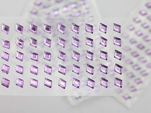 Allstarco 6x4mm (15/64x5/32) Purple Lilac Self-Adhesive Rhinestones