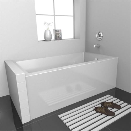 Pemberly Row 54X32 Right Hand Drain Bathtub w/Smooth Integral Skirt in White - Thumbnail 2