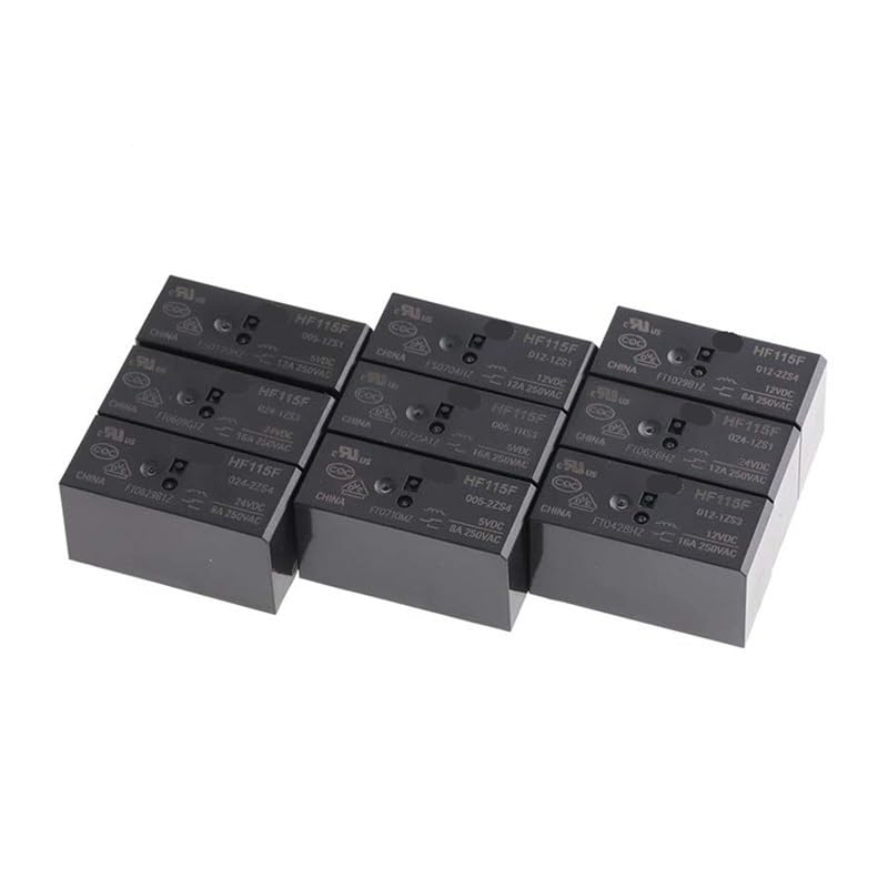 POWTAXBJGD 5PCS Relays HF115F/JQX-115F-/005/012/024/-/1ZS1/1ZS3/1HS3/2HS4/2ZS4(HF JQX-115F-012-1ZS3)