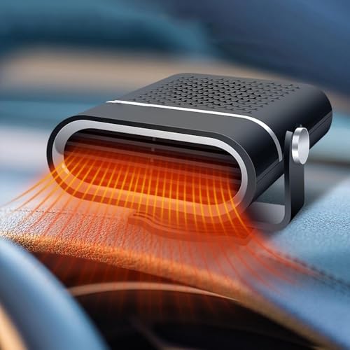 Kresal 2 in 1 Car Heater - 150W, 12V Dc Portable Heater And Defogger Fan With 360° Free Rotary Adjustment, Plugs Into Cigarette Lighter For Quick Heating, Defrosting And Defogging
